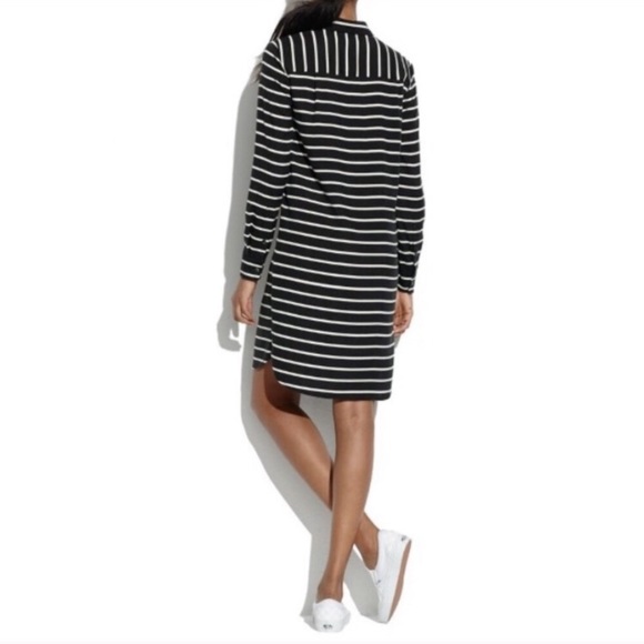 Madewell silk striped long sleeve tunic shirtdress - Picture 3 of 6
